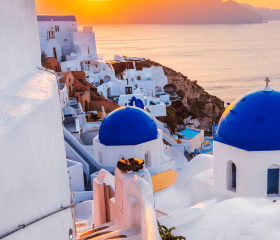 Santorini Geh auf Kreuzfahrt