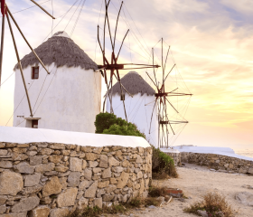 Mykonos Mühlen Geh auf Kreuzfahrt